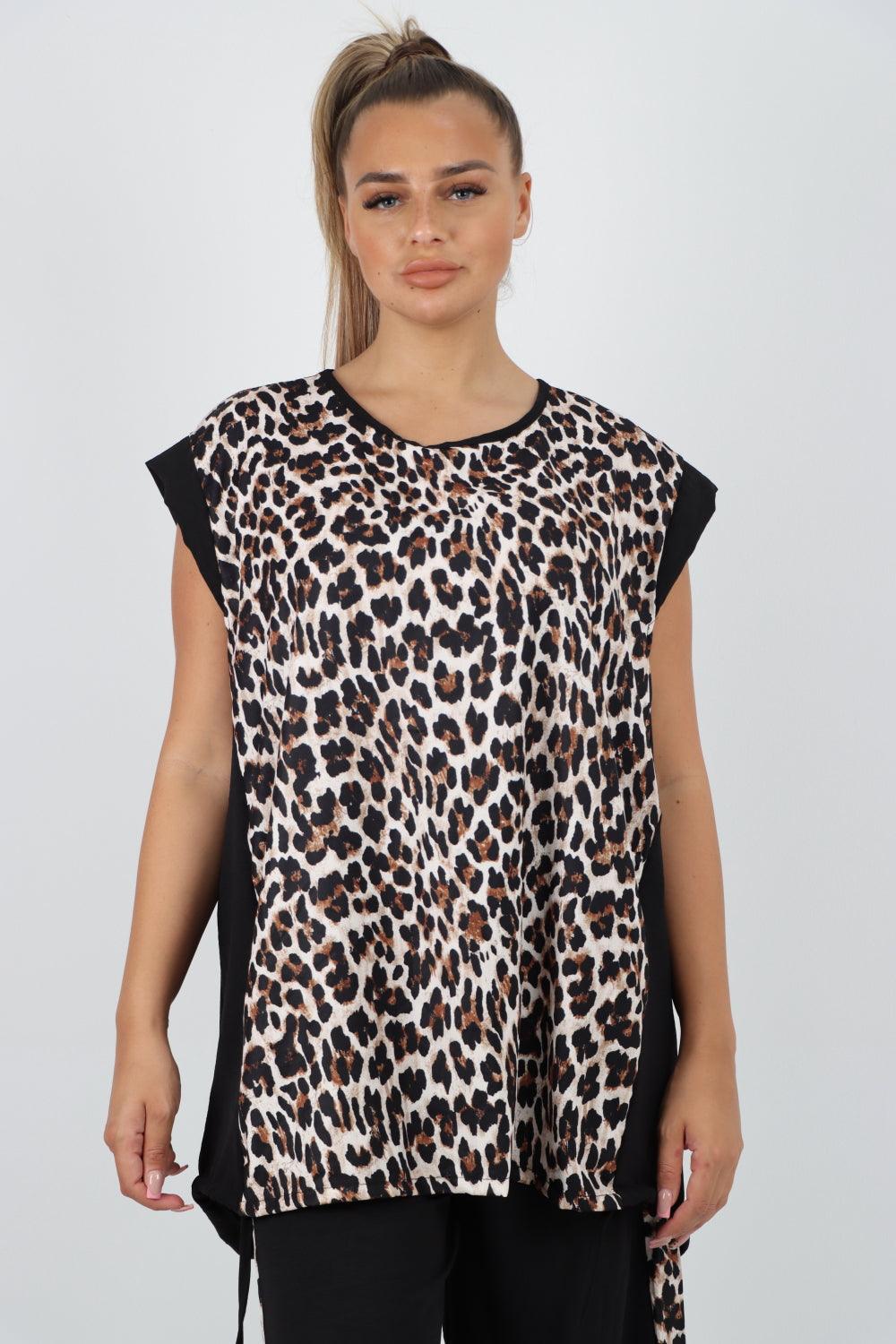 Leopard Print Top and Trouser Co Ord Set - Lashra Fashion