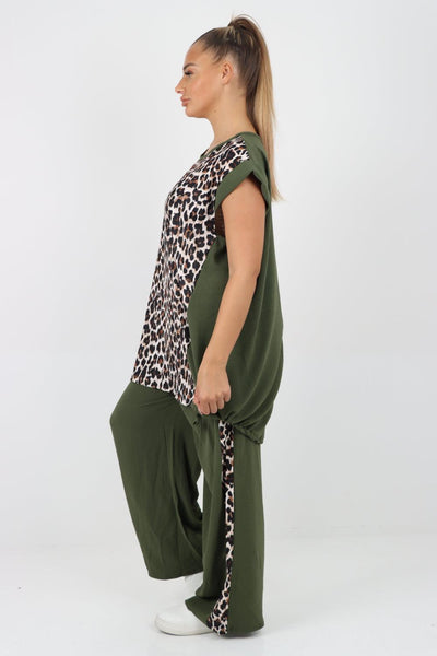 Leopard Print Top and Trouser Co Ord Set - Lashra Fashion