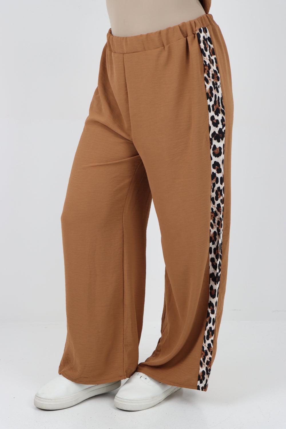 Leopard Print Top and Trouser Co Ord Set - Lashra Fashion