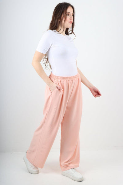 Plain Elasticated Waist Cotton Trousers - Lashra Fashion