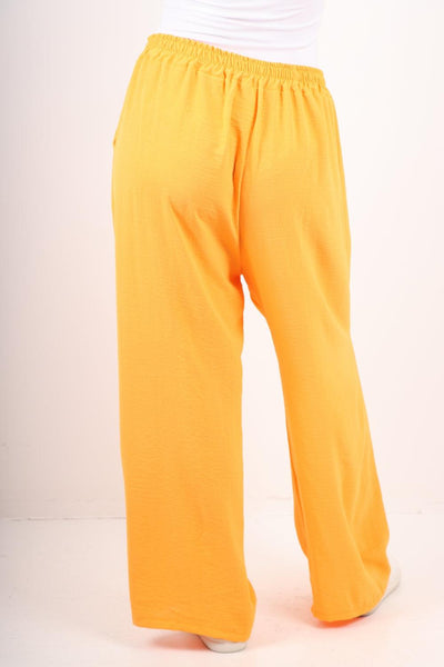 Plain Elasticated Waist Cotton Trousers - Lashra Fashion