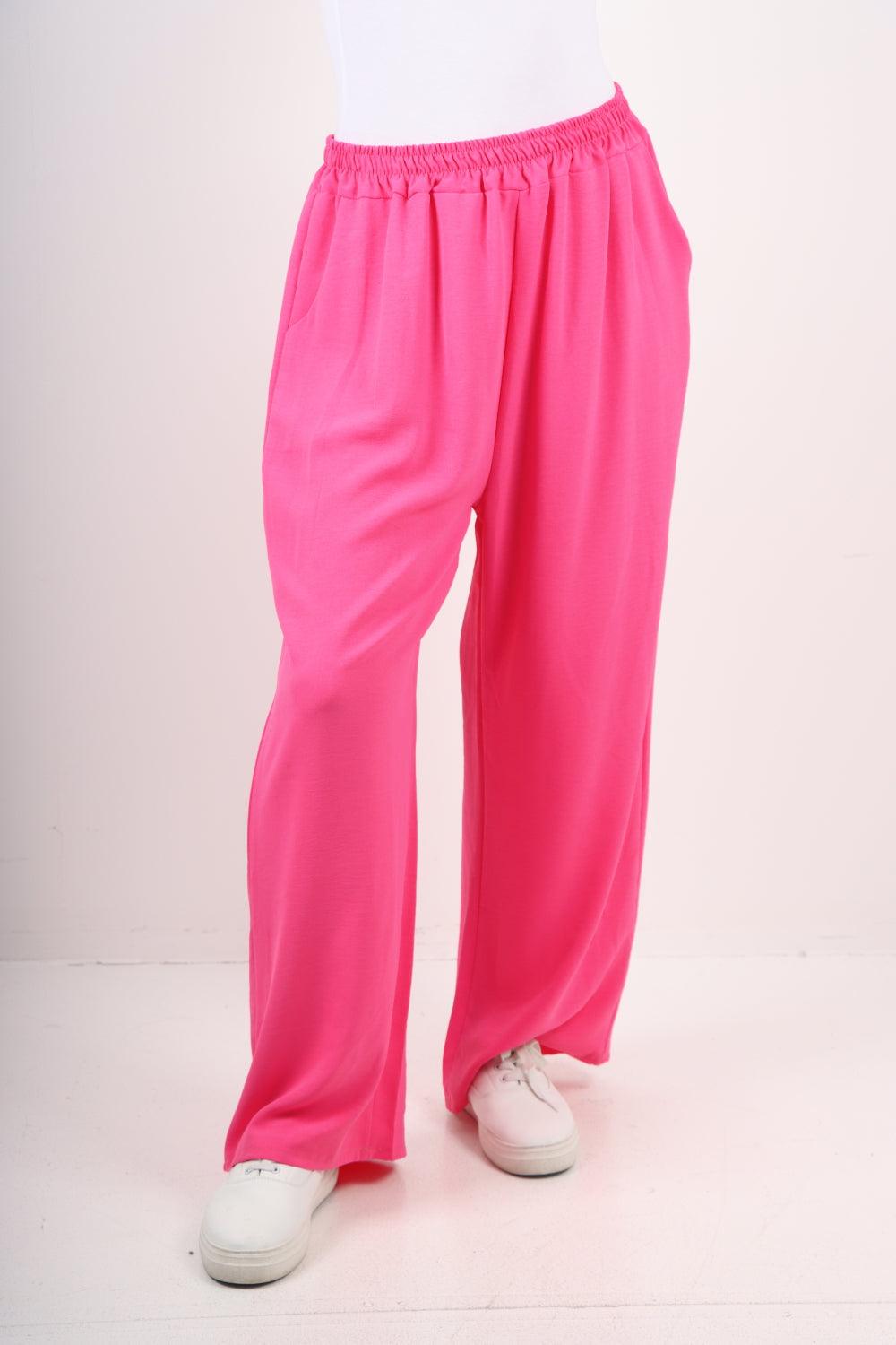 Plain Elasticated Waist Cotton Trousers - Lashra Fashion