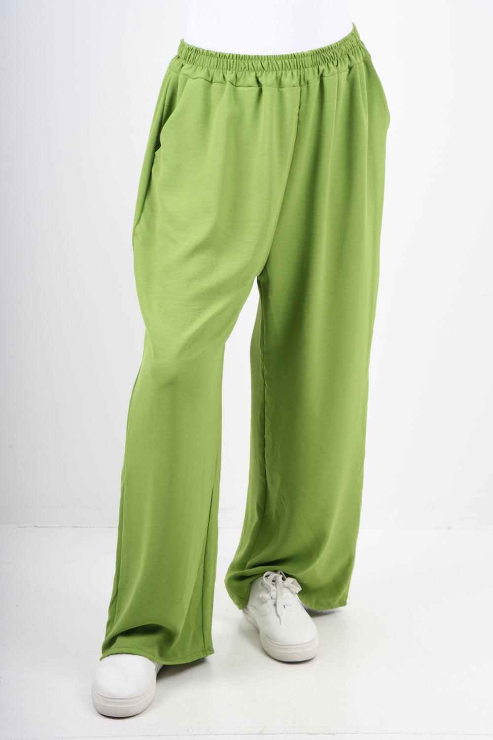 Plain Elasticated Waist Cotton Trousers - Lashra Fashion