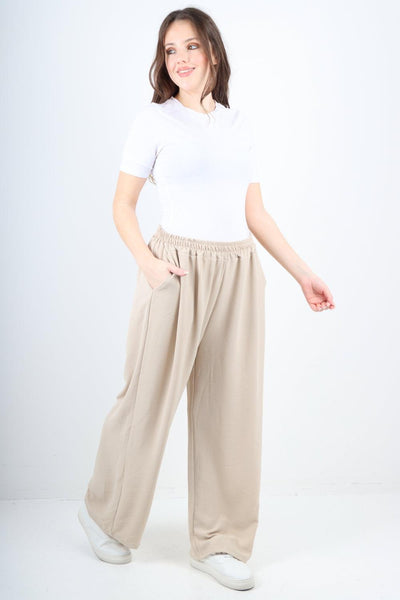 Plain Elasticated Waist Cotton Trousers - Lashra Fashion