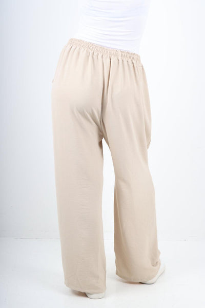 Plain Elasticated Waist Cotton Trousers - Lashra Fashion