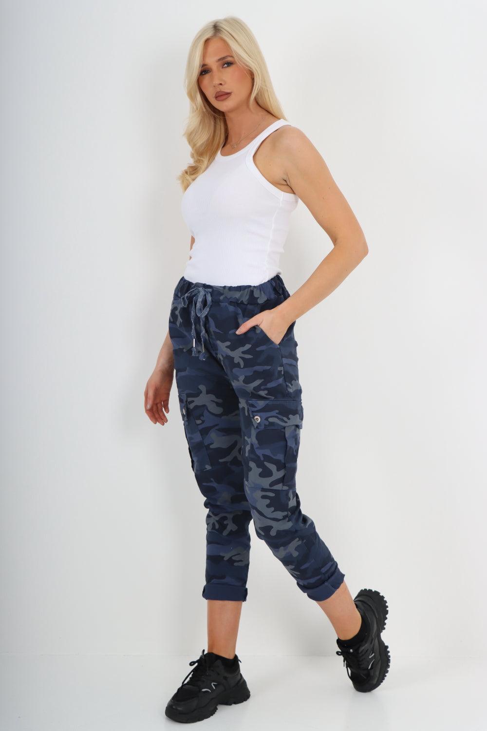 Camouflage Cargo Magic Trouser - Lashra Fashion