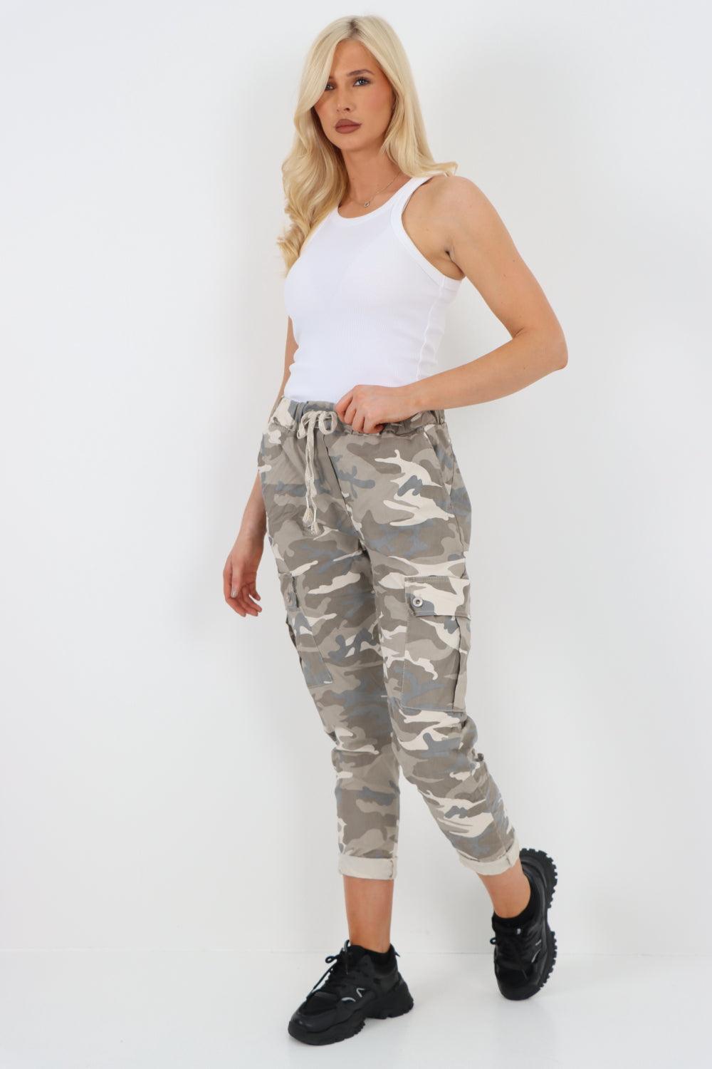 Camouflage Cargo Magic Trouser - Lashra Fashion