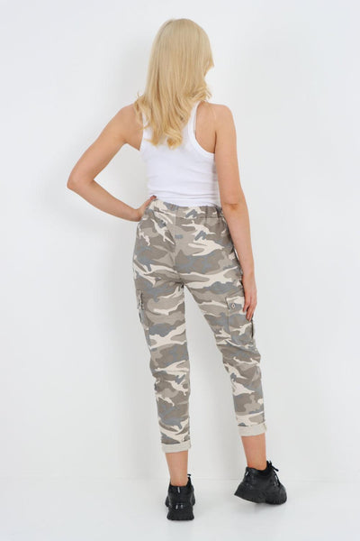 Camouflage Cargo Magic Trouser - Lashra Fashion