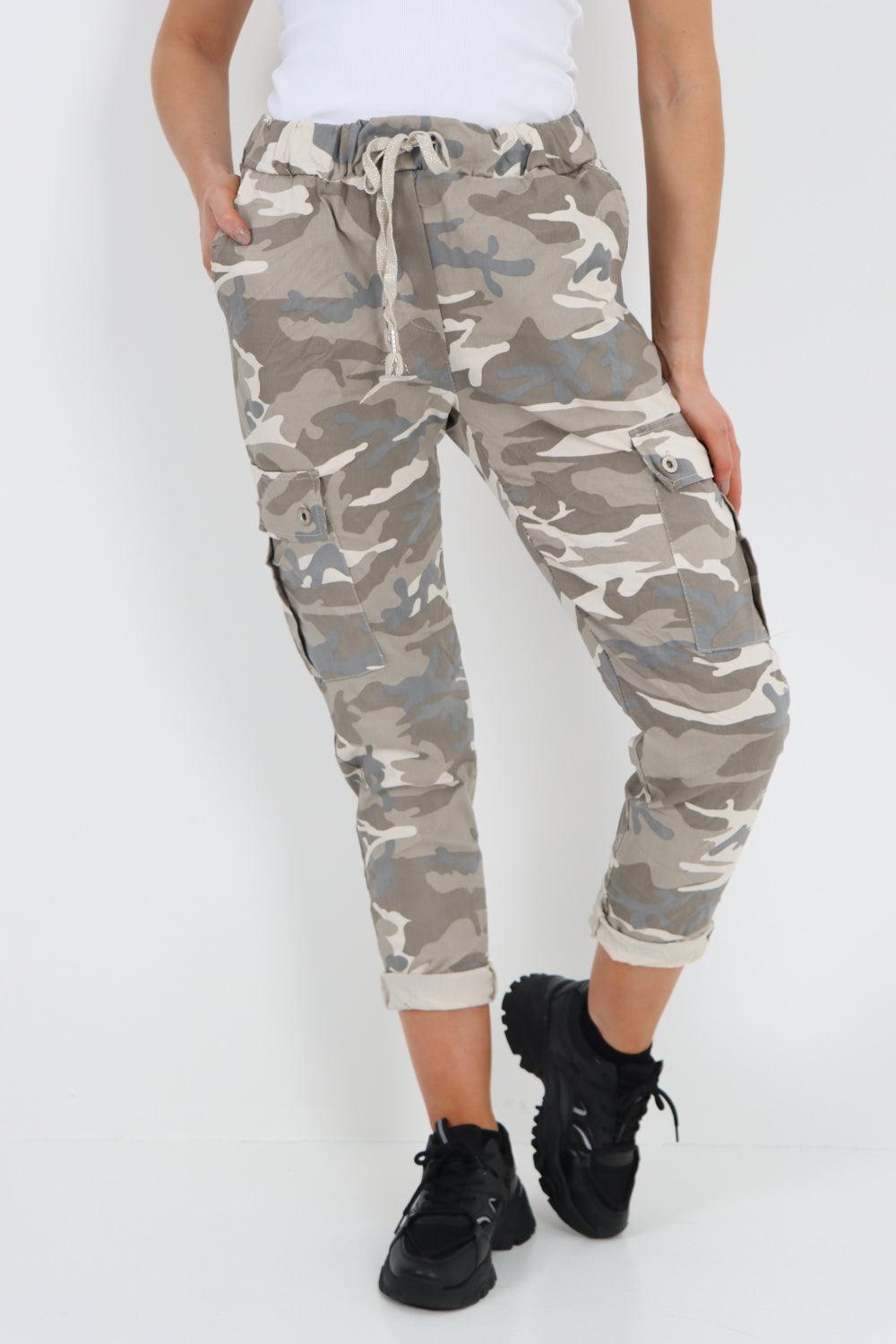 Camouflage Cargo Magic Trouser - Lashra Fashion