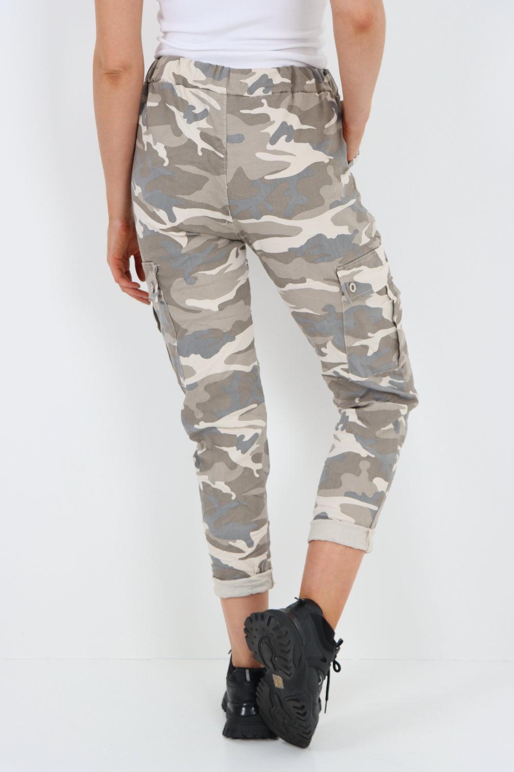 Camouflage Cargo Magic Trouser - Lashra Fashion