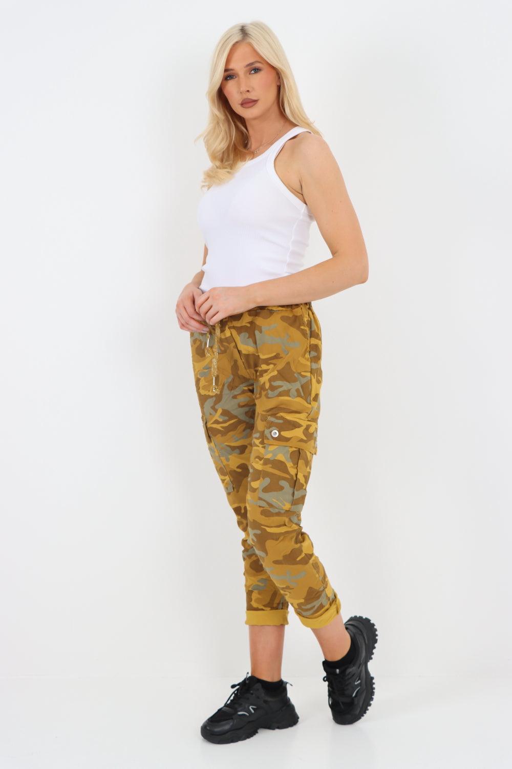 Camouflage Cargo Magic Trouser - Lashra Fashion