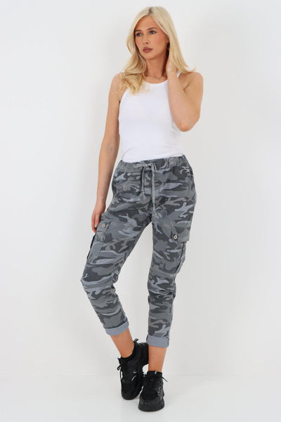 Camouflage Cargo Magic Trouser - Lashra Fashion