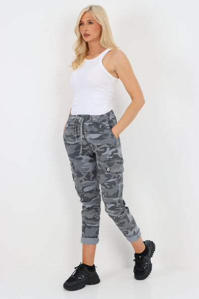 Camouflage Cargo Magic Trouser - Lashra Fashion