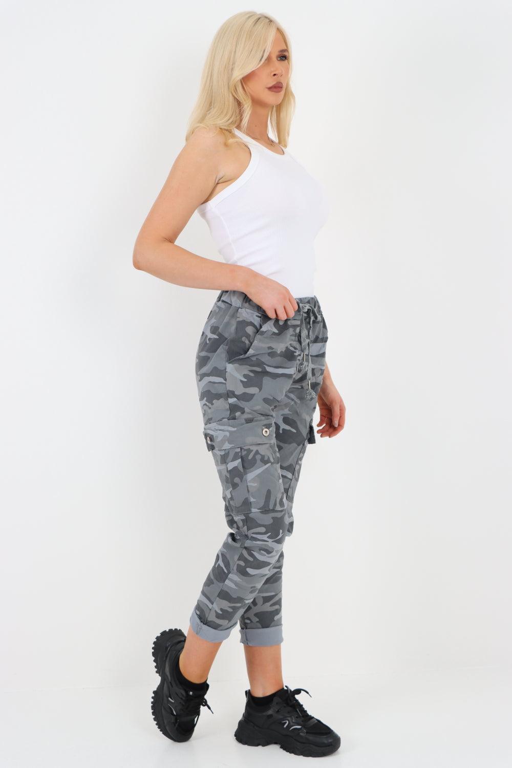 Camouflage Cargo Magic Trouser - Lashra Fashion