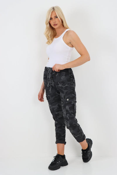 Camouflage Cargo Magic Trouser - Lashra Fashion