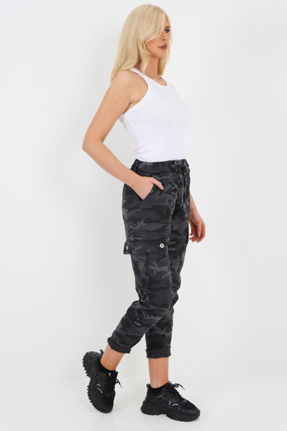 Camouflage Cargo Magic Trouser - Lashra Fashion