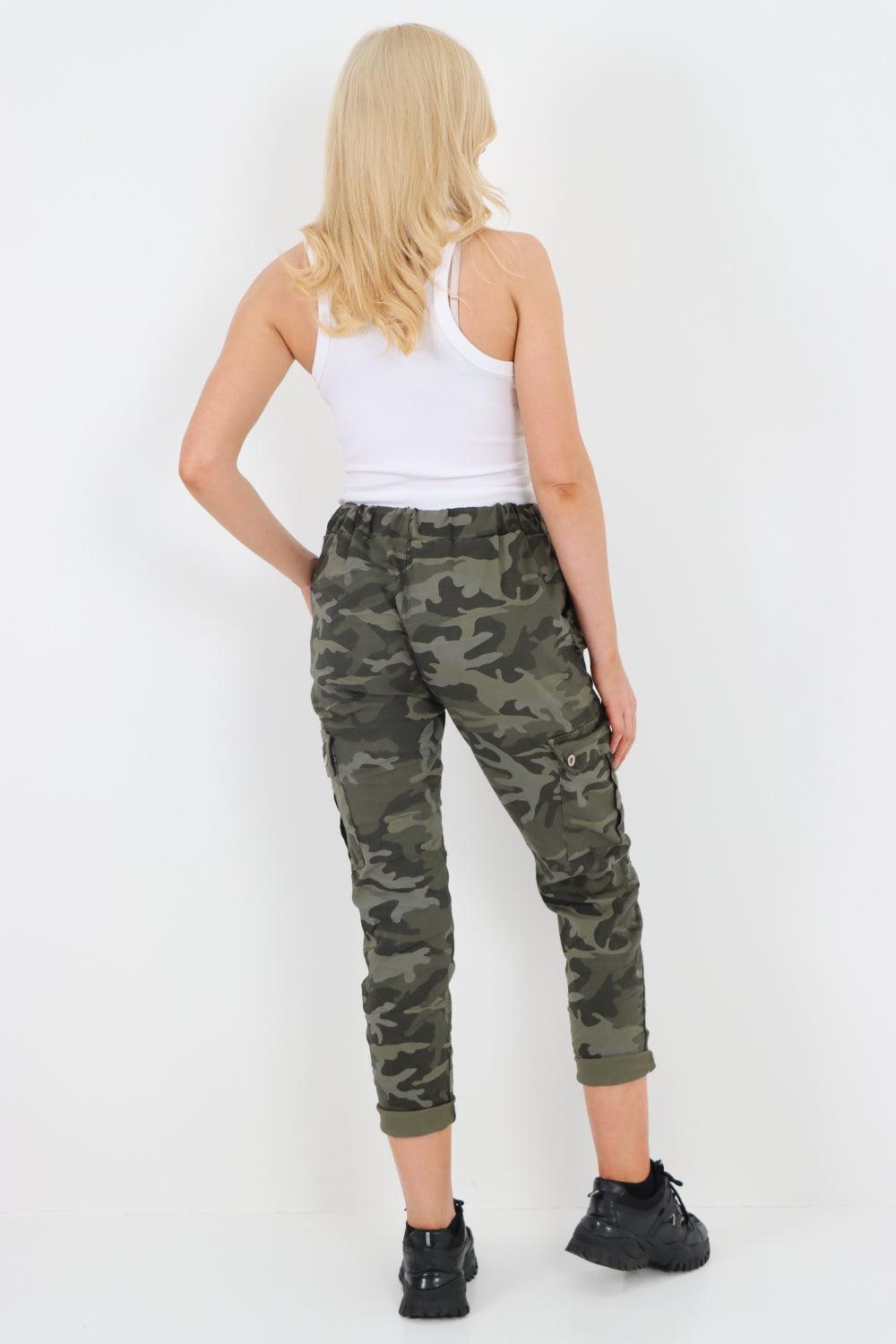 Camouflage Cargo Magic Trouser - Lashra Fashion