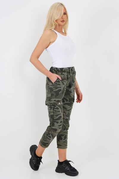 Camouflage Cargo Magic Trouser - Lashra Fashion