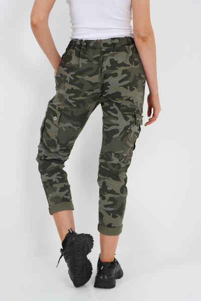 Camouflage Cargo Magic Trouser - Lashra Fashion