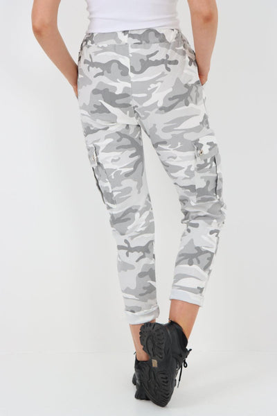 Camouflage Cargo Magic Trouser - Lashra Fashion