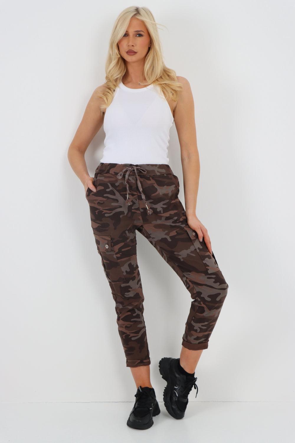 Camouflage Cargo Magic Trouser - Lashra Fashion