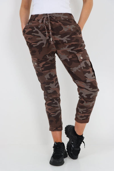 Camouflage Cargo Magic Trouser - Lashra Fashion