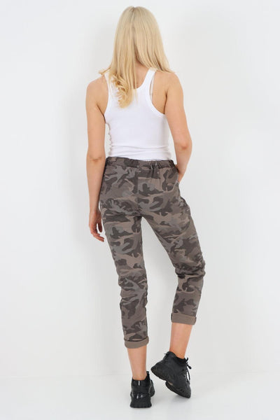 Camouflage Cargo Magic Trouser - Lashra Fashion