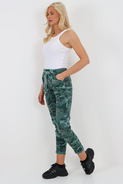 Camouflage Cargo Magic Trouser - Lashra Fashion