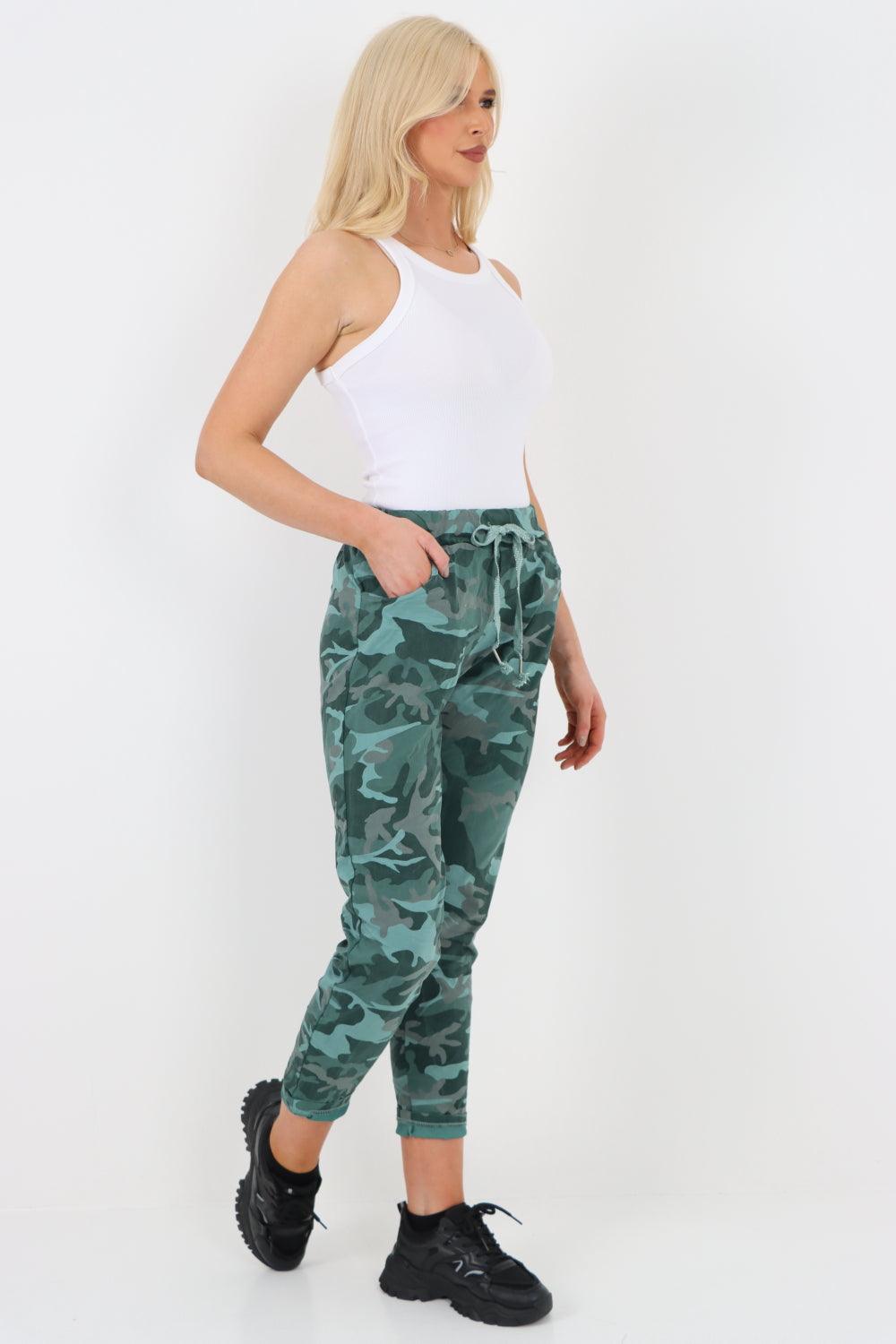 Camouflage Cargo Magic Trouser - Lashra Fashion