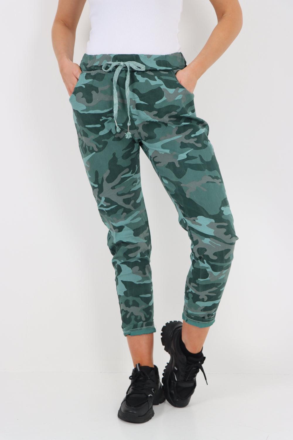 Camouflage Cargo Magic Trouser - Lashra Fashion