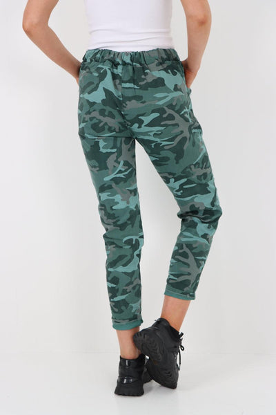 Camouflage Cargo Magic Trouser - Lashra Fashion