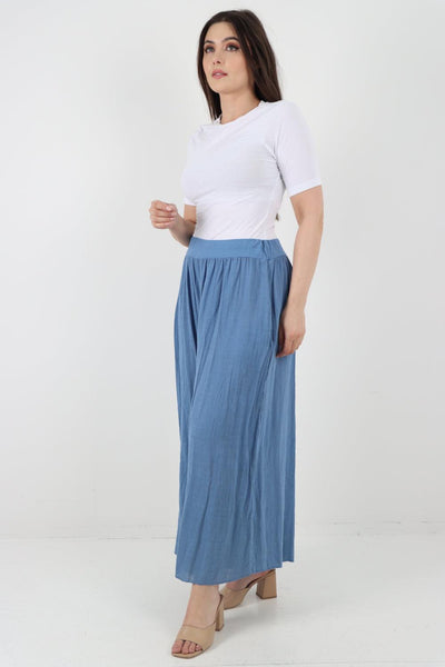 Plain Cotton Palazzo Trouser - Lashra Fashion