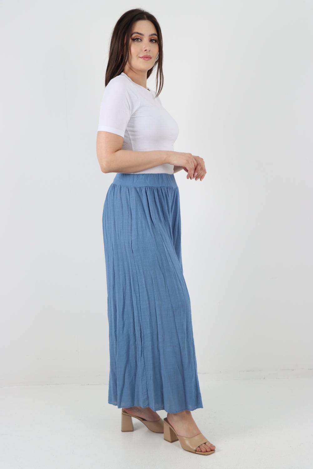 Plain Cotton Palazzo Trouser - Lashra Fashion