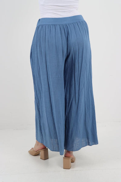 Plain Cotton Palazzo Trouser - Lashra Fashion