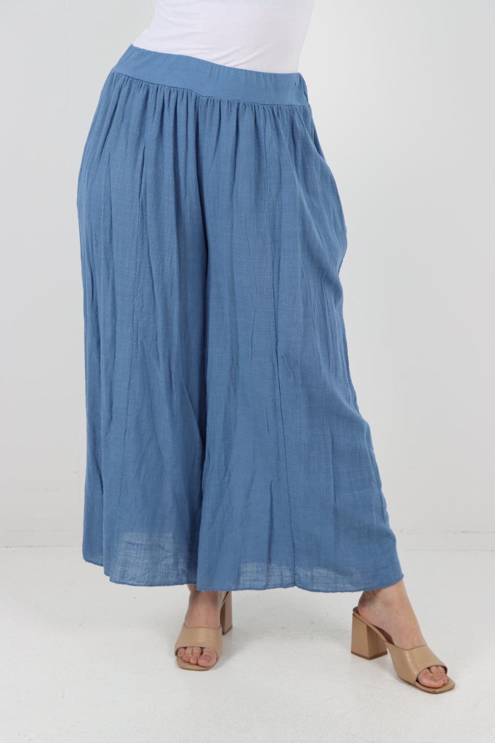 Plain Cotton Palazzo Trouser - Lashra Fashion