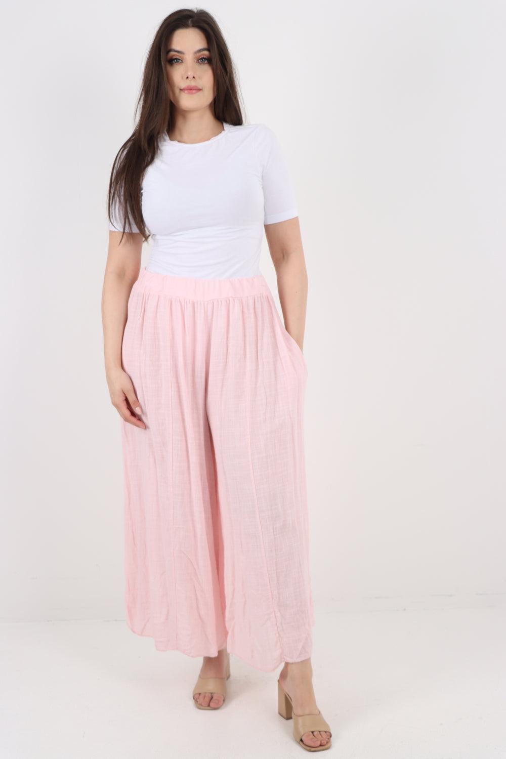 Plain Cotton Palazzo Trouser - Lashra Fashion