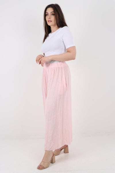 Plain Cotton Palazzo Trouser - Lashra Fashion