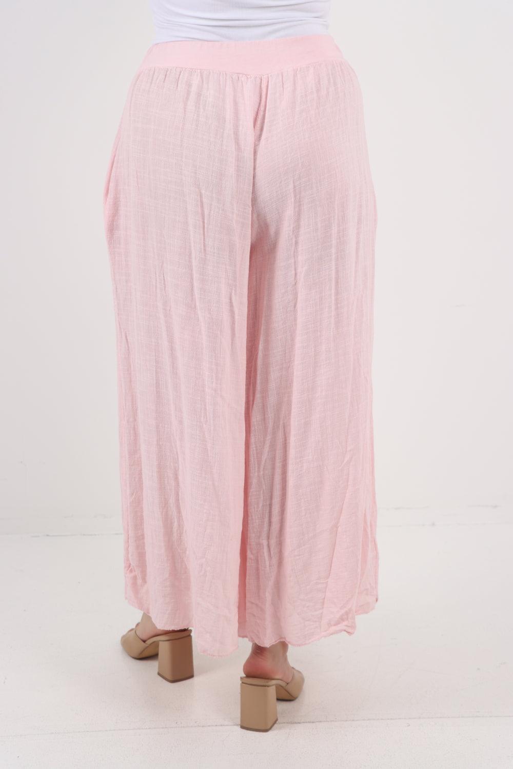 Plain Cotton Palazzo Trouser - Lashra Fashion