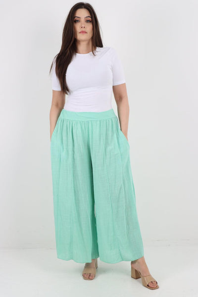 Plain Cotton Palazzo Trouser - Lashra Fashion