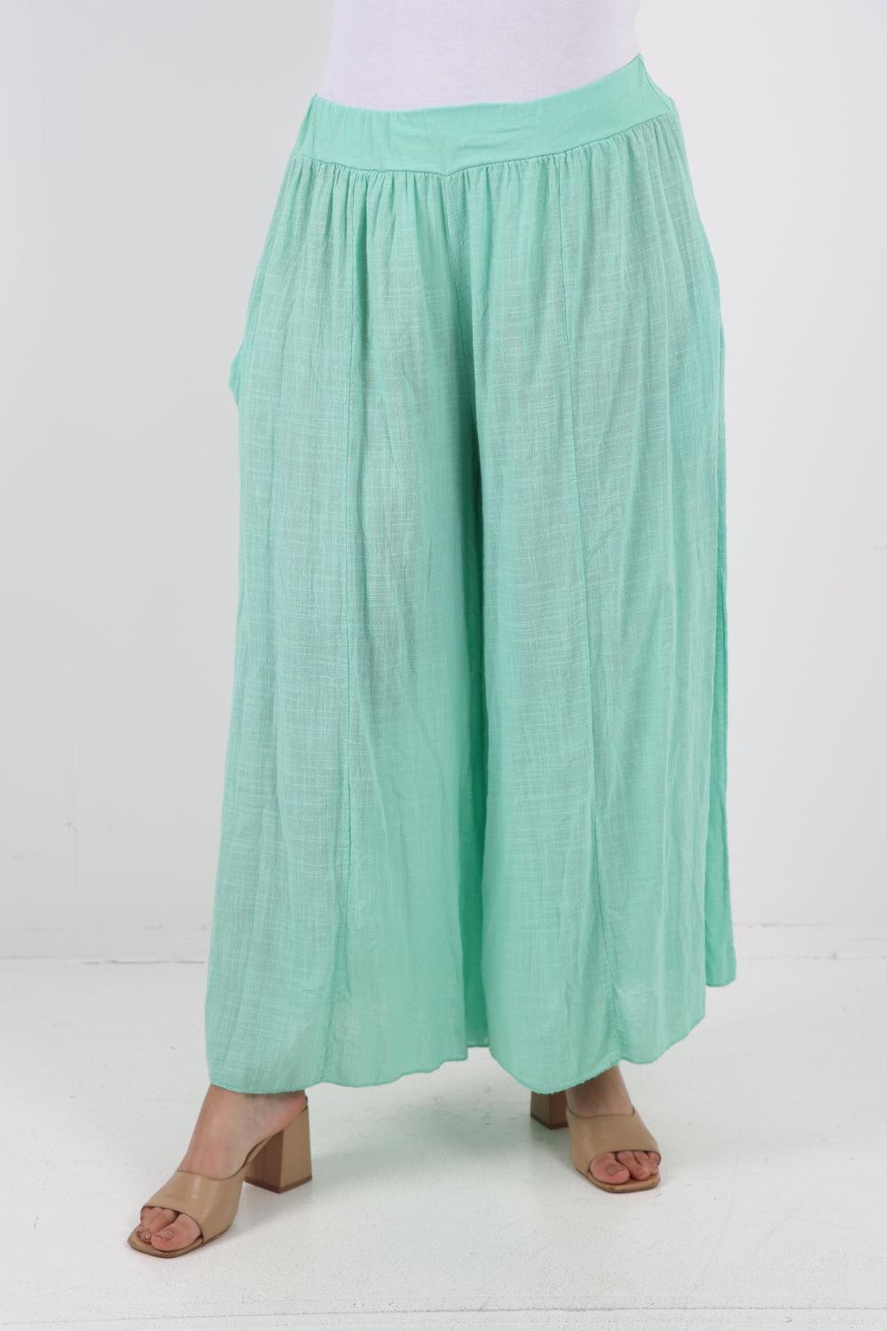 Plain Cotton Palazzo Trouser - Lashra Fashion