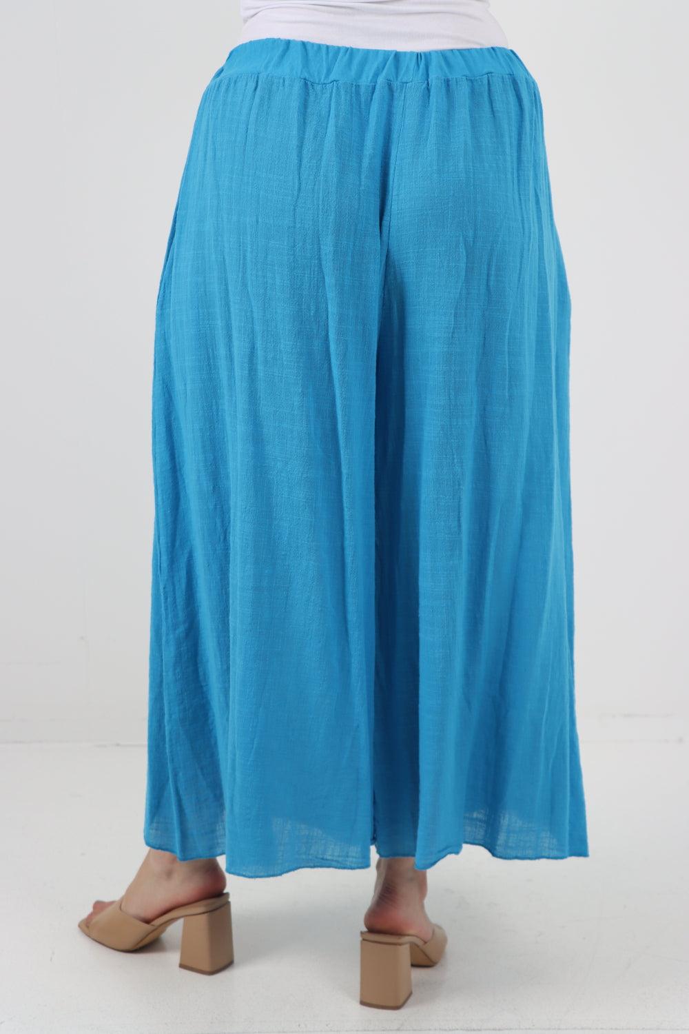 Plain Cotton Palazzo Trouser - Lashra Fashion