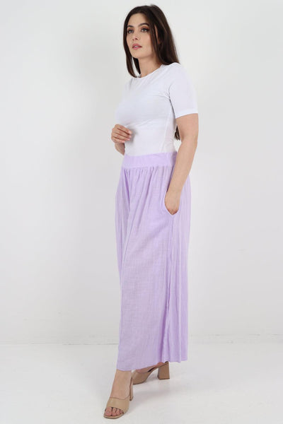 Plain Cotton Palazzo Trouser - Lashra Fashion