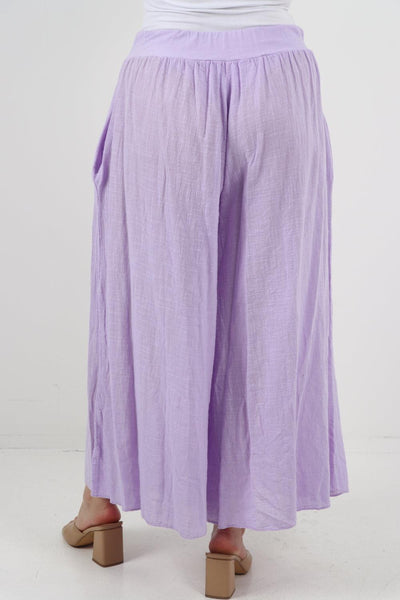 Plain Cotton Palazzo Trouser - Lashra Fashion