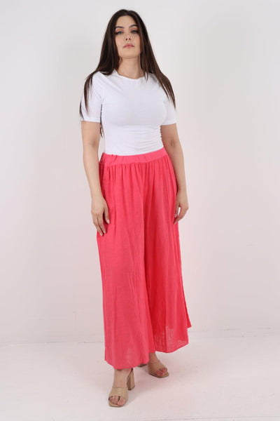 Plain Cotton Palazzo Trouser - Lashra Fashion