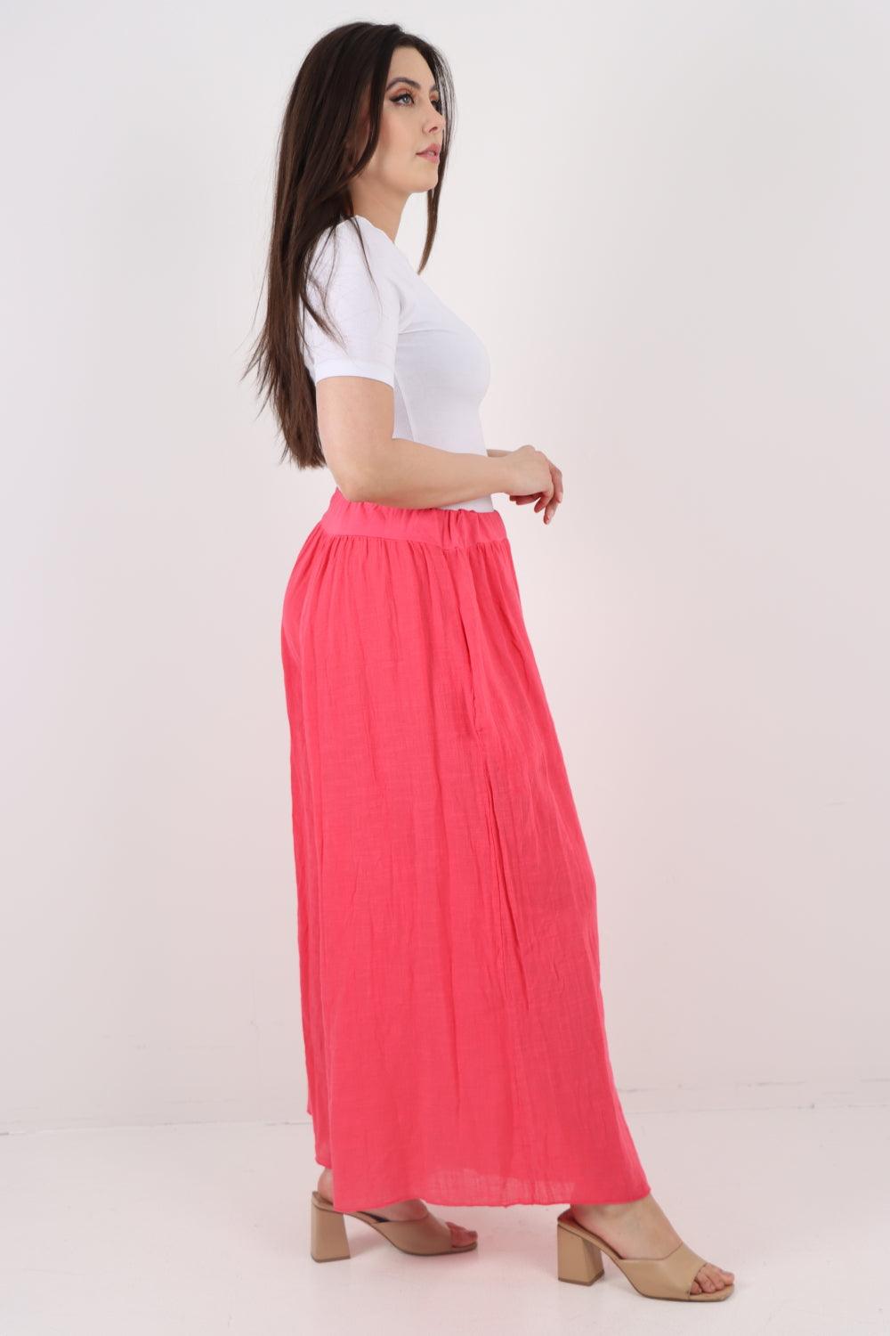 Plain Cotton Palazzo Trouser - Lashra Fashion