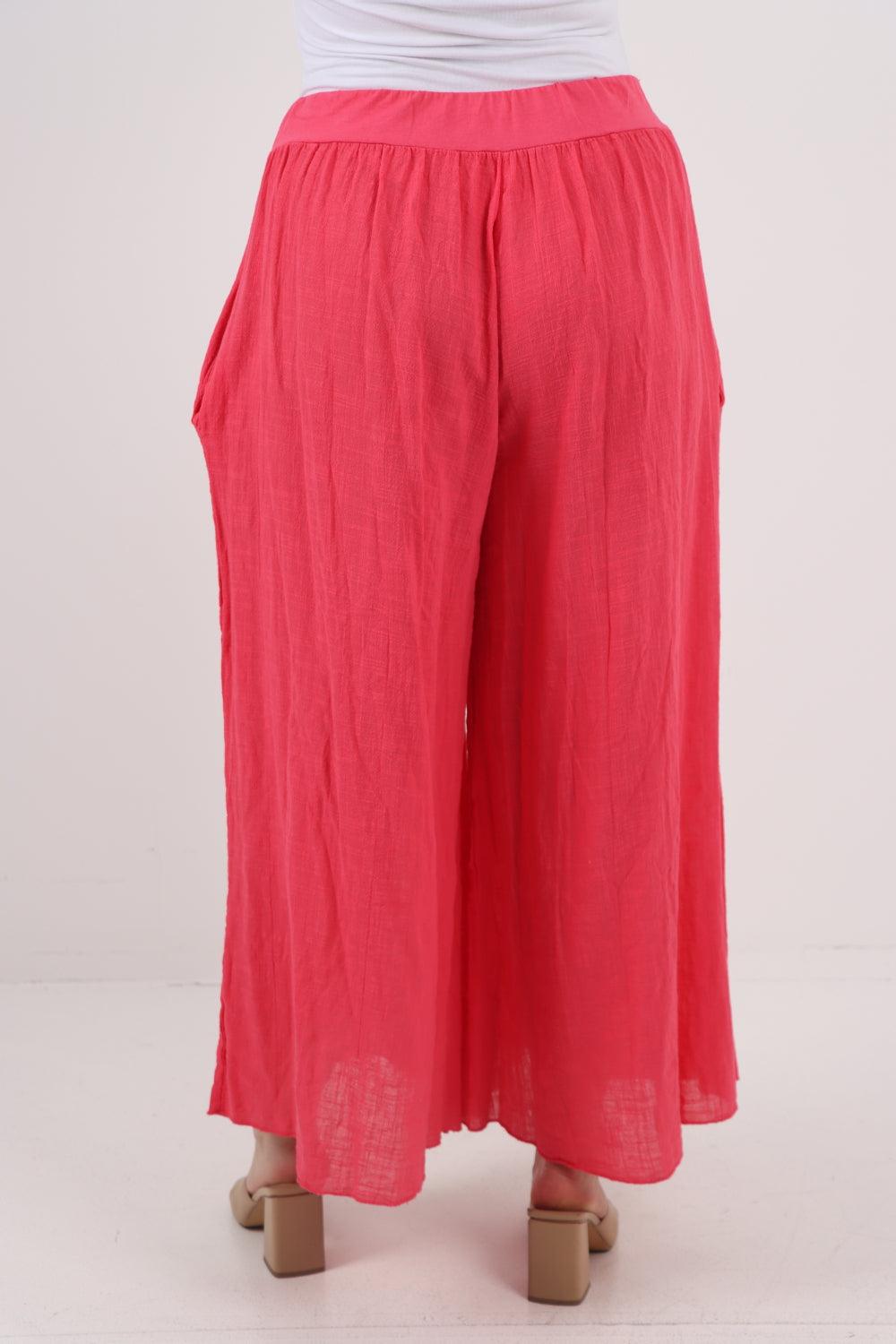 Plain Cotton Palazzo Trouser - Lashra Fashion