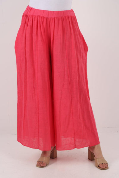 Plain Cotton Palazzo Trouser - Lashra Fashion