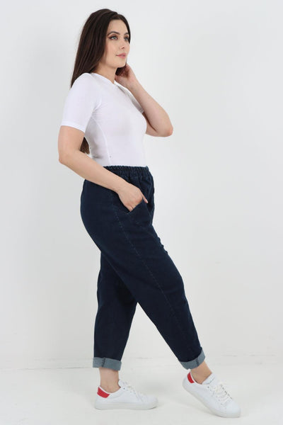 Patch Pocket Denim Trouser - Lashra Fashion