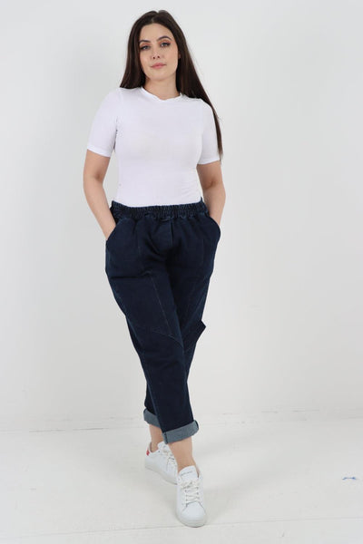 Diagonal Pockets Panel Detail Trousers - Lashra Fashion