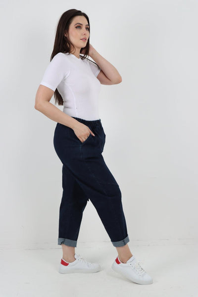 Diagonal Pockets Panel Detail Trousers - Lashra Fashion